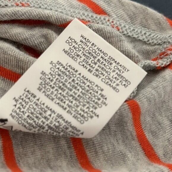 CAbi 5331 Tank Top Shirt Womens Small Gray Orange Stripe Rayon Minimalist Boxy - Picture 9 of 10